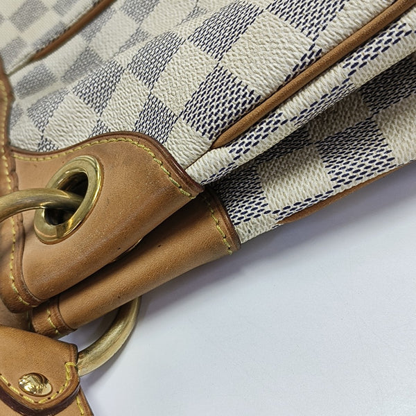 GALLIERA PM Damier Azur Coated Canvas White