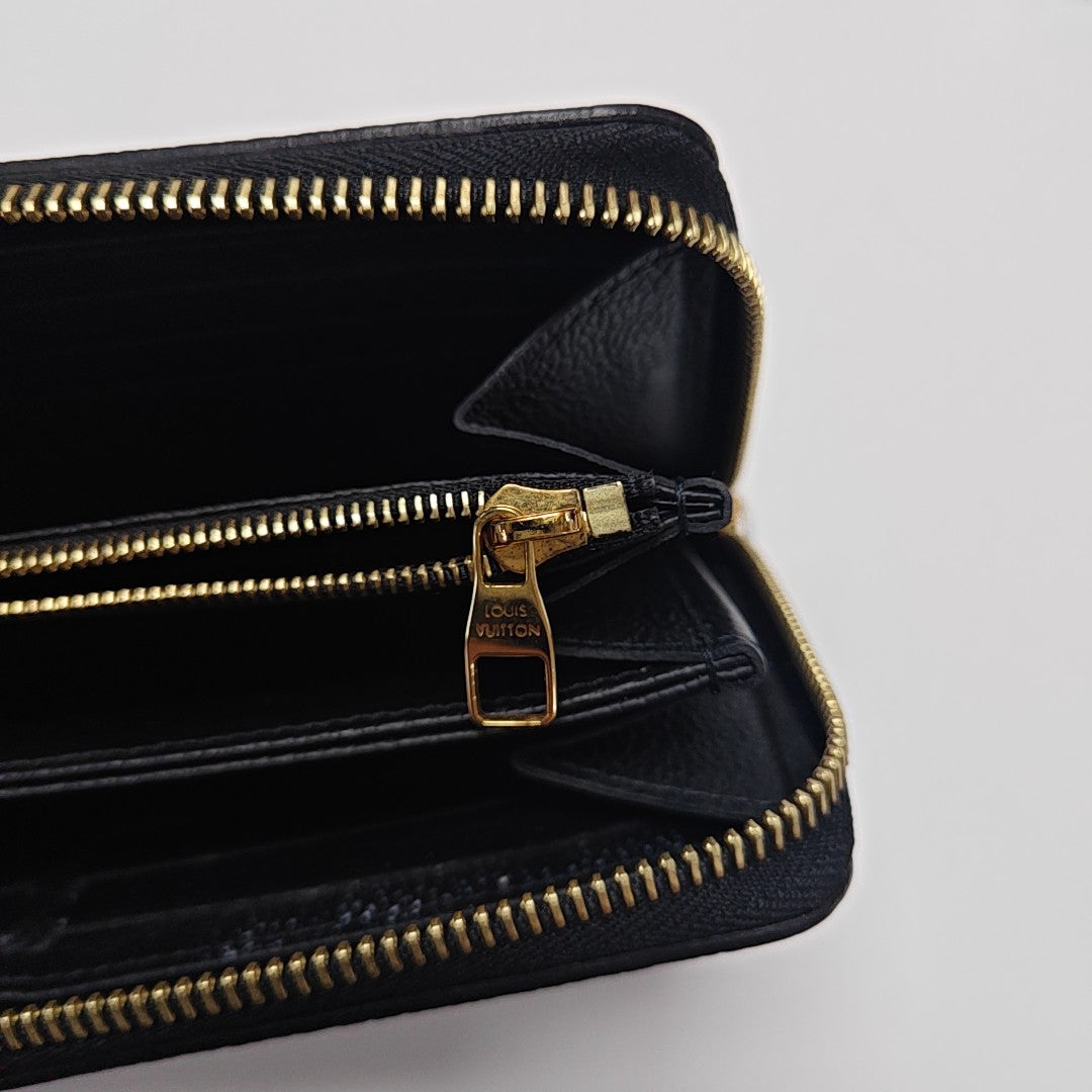 ZIPPY Monogram Calfskin Black Wallet