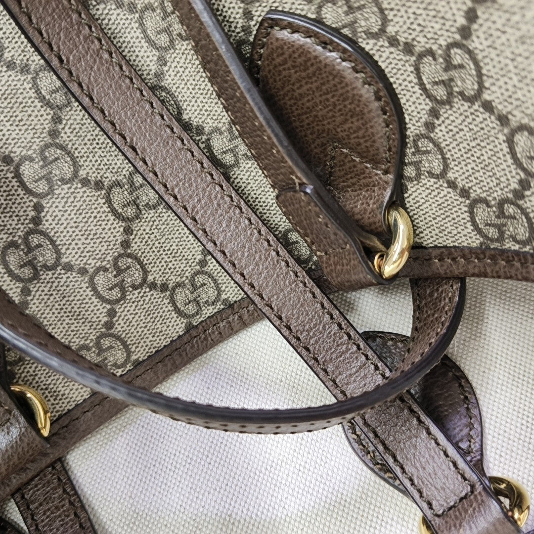 Ophidia Medium Monogram Coated Canvas Beige