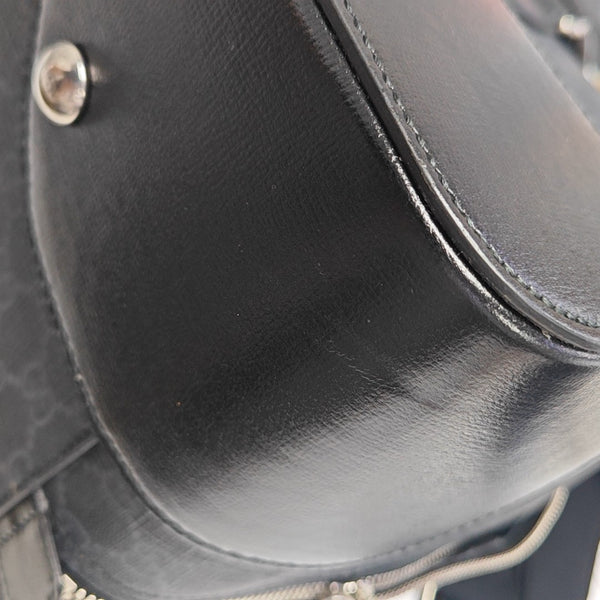 Monogram Coated Canvas Shoulder Bag Black