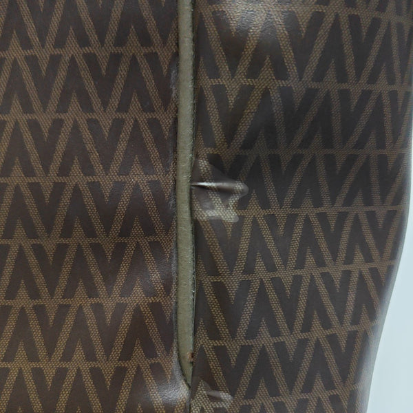 Coated Canvas Tote Bag Large Brown