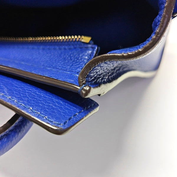 Authenticated pre-owned  LUGGAGE Nano Calfskin Blue - Tote Bag at Looply