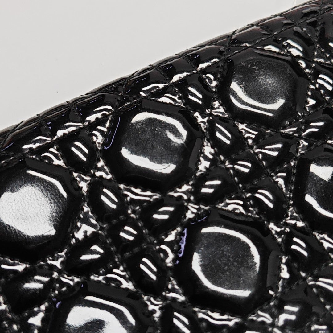 Lady Dior Small Cannage Patent Leather Black