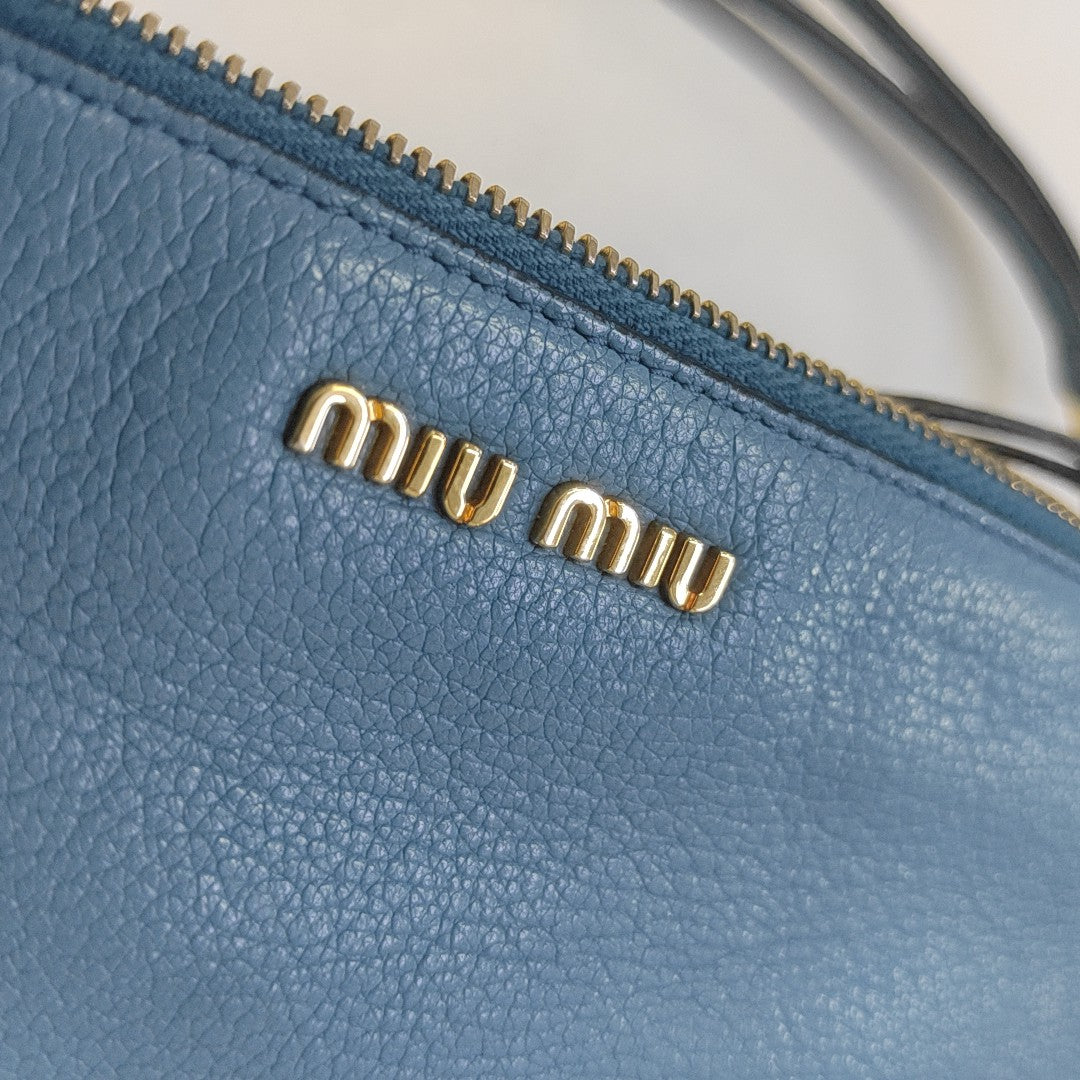 Calfskin Shoulder Bag Blue