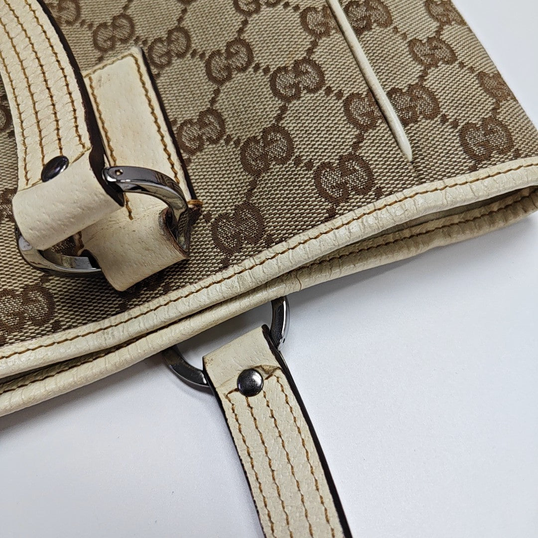 Monogram Canvas Tote Bag Beige
