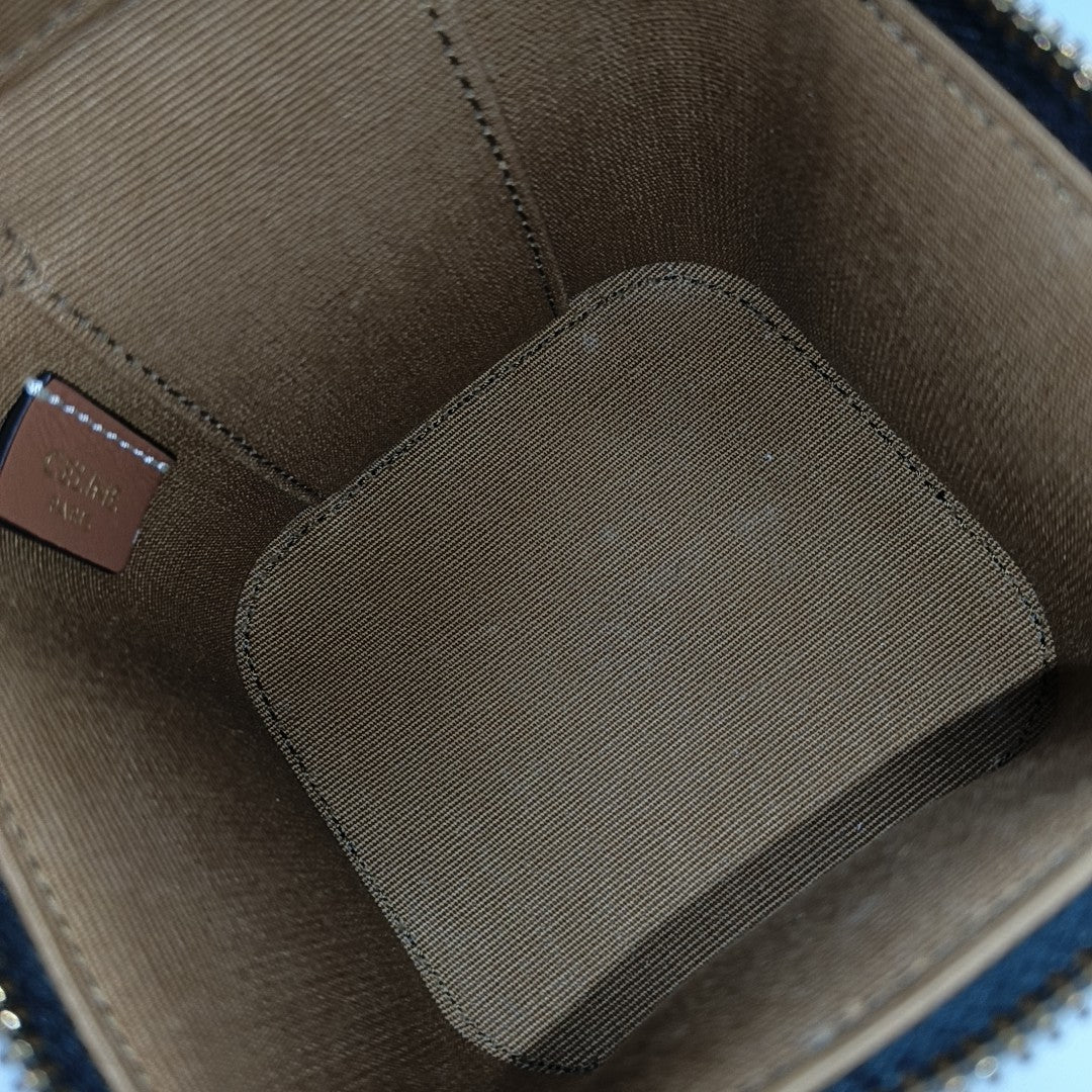 Coated Canvas Shoulder Bag Black