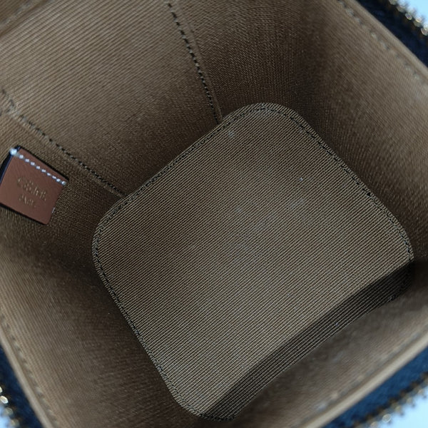 Coated Canvas Shoulder Bag Black
