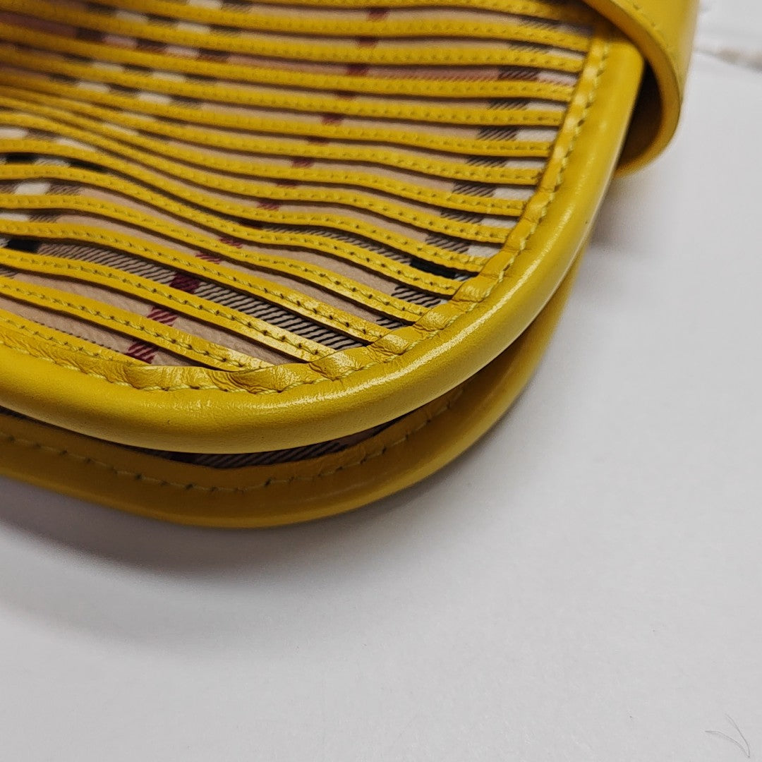 Coated Canvas Top Handle Bag Yellow