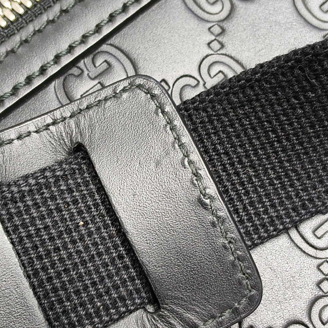 Signature Medium Monogram Calfskin Black