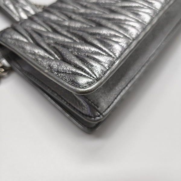 Quilted Lambskin Shoulder Bag Silver