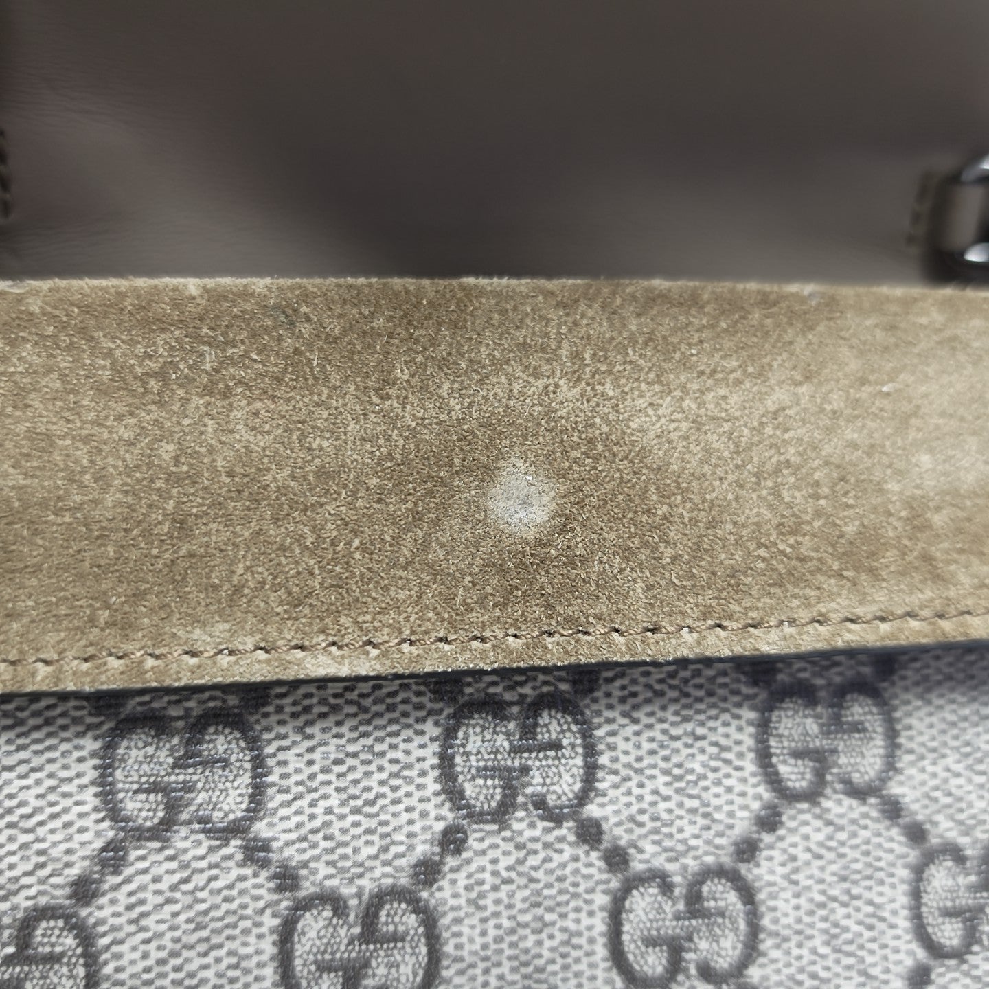 Dionysus Super Mini Monogram Coated Canvas Beige
