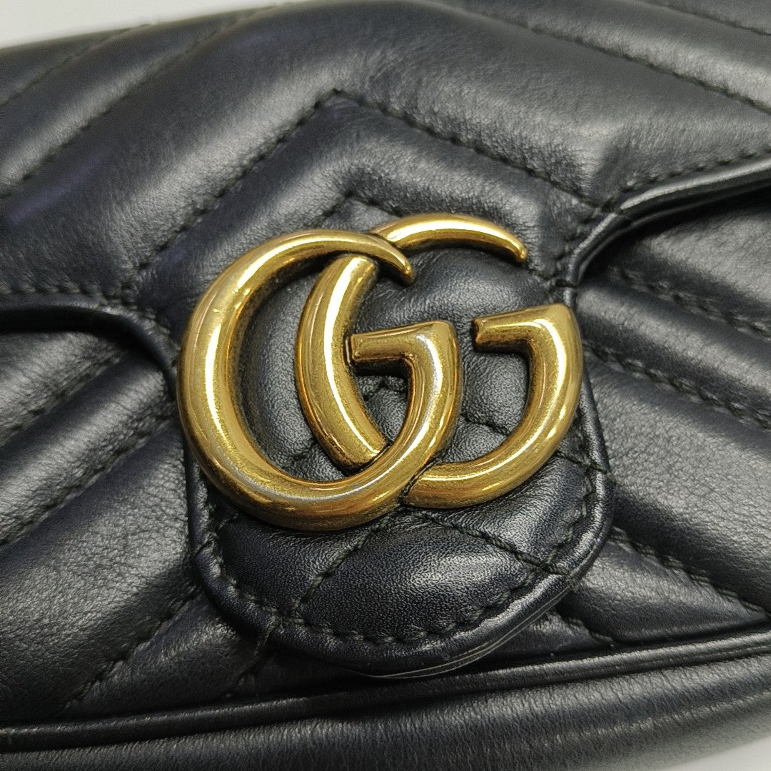 GG Marmont Mini Quilted Calfskin Black