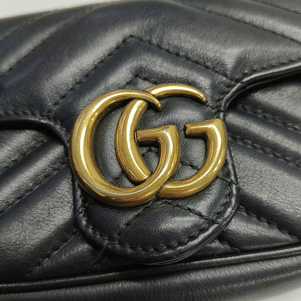 GG Marmont Mini Quilted Calfskin Black