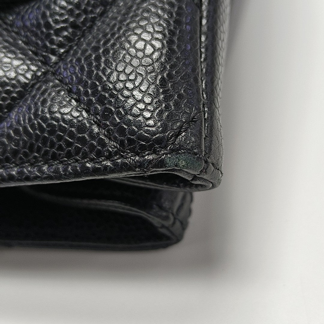 CHANEL GST Large Quilted Grained Calfskin Black