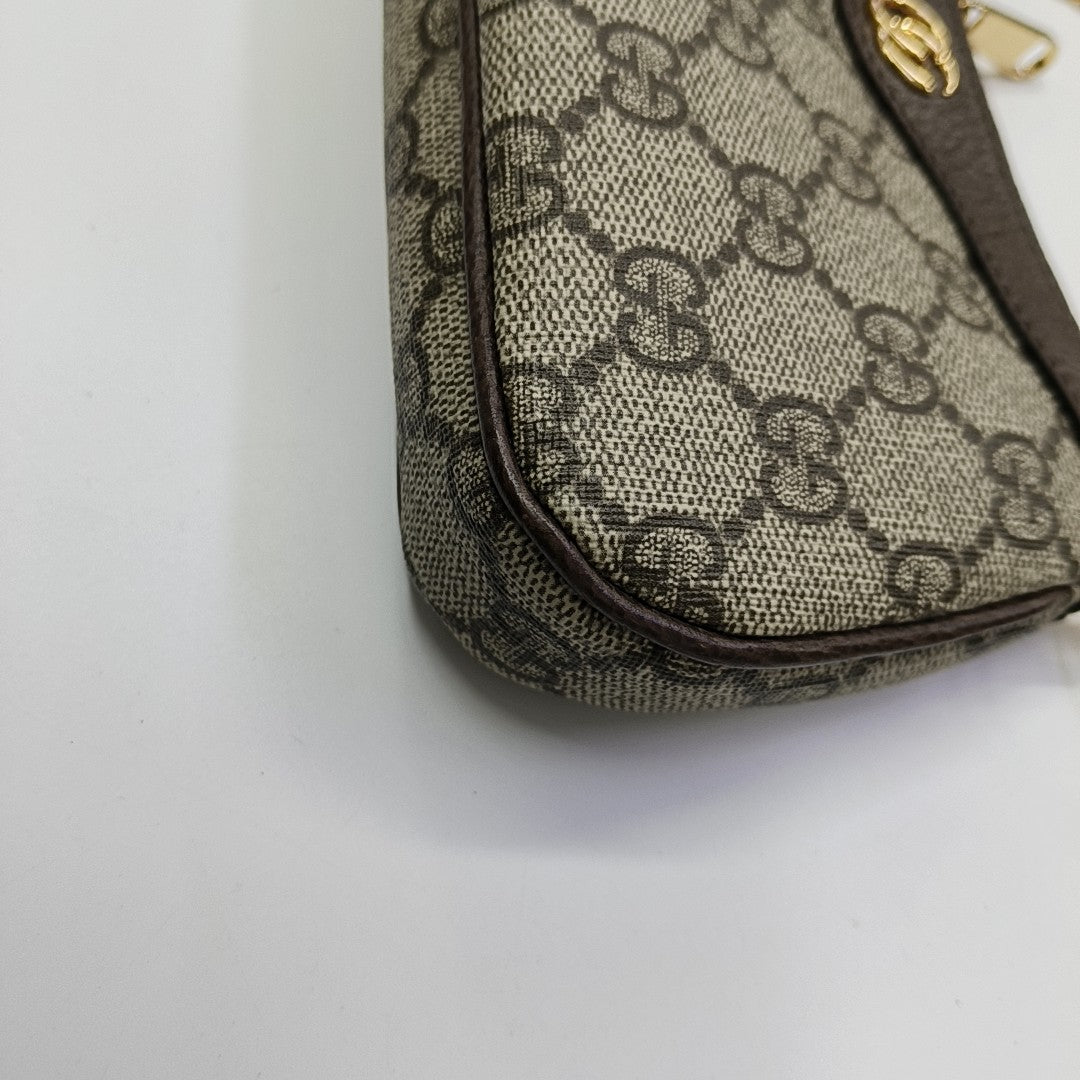 Ophidia Mini Monogram Coated Canvas Beige