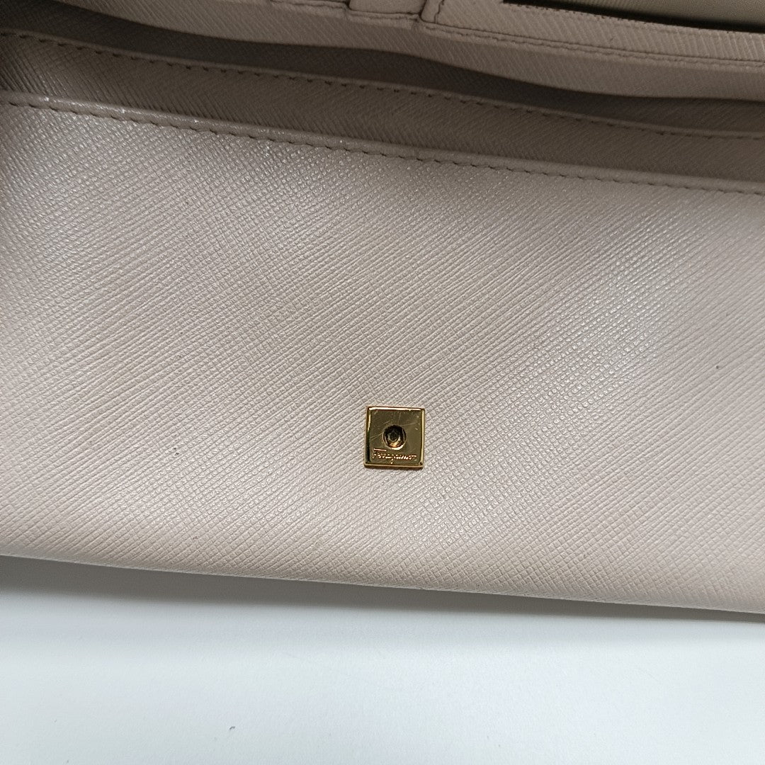 Gancini Calfskin Beige Wallet