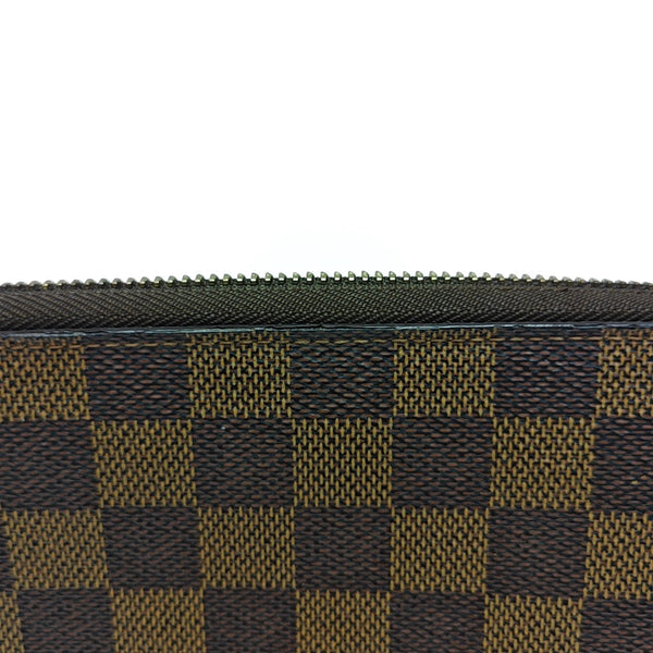 ZIPPY Damier Ebene Coated Canvas Brown Wallet