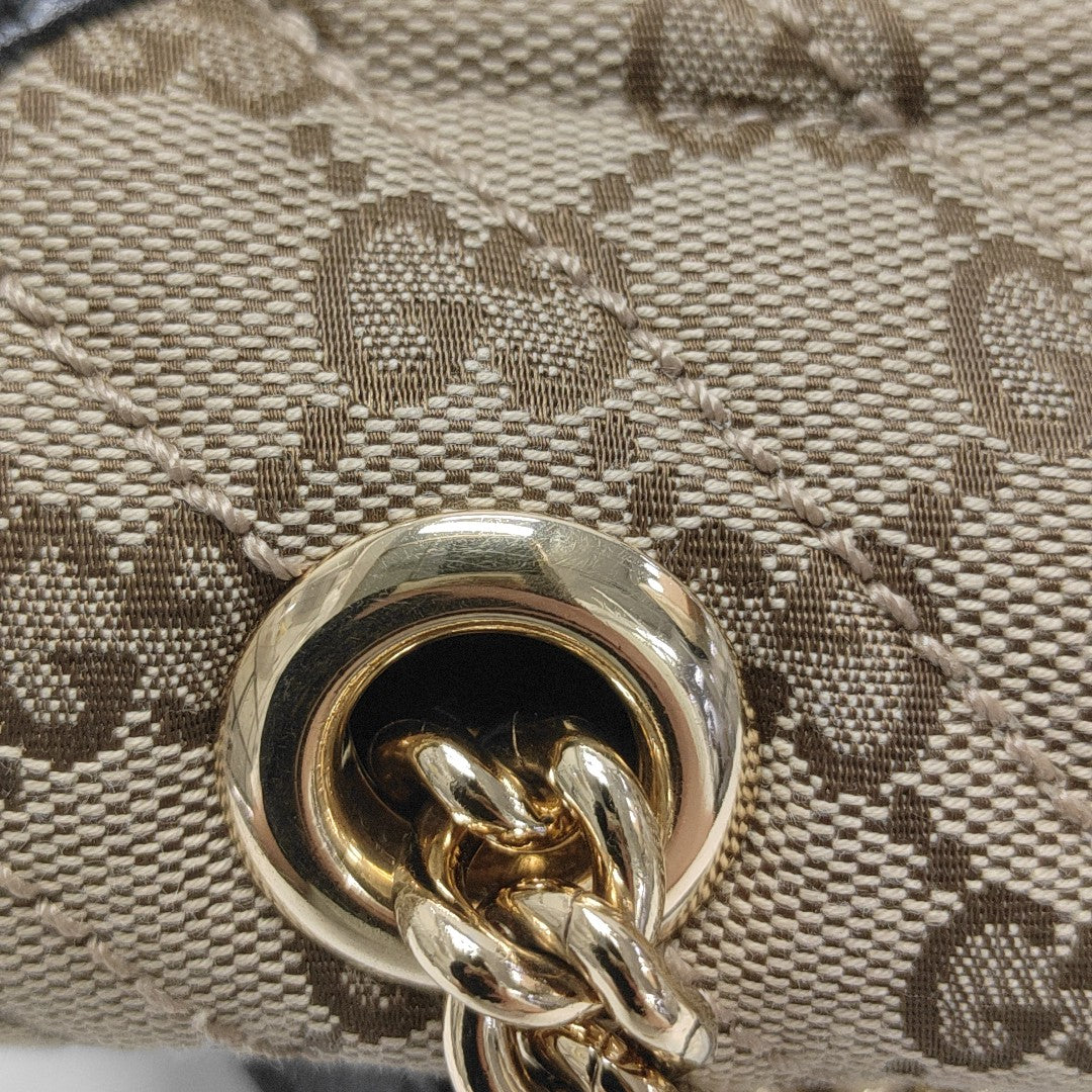 GG Marmont Medium Quilted Canvas Brown