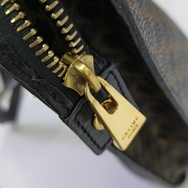 Coated Canvas Shoulder Bag Brown