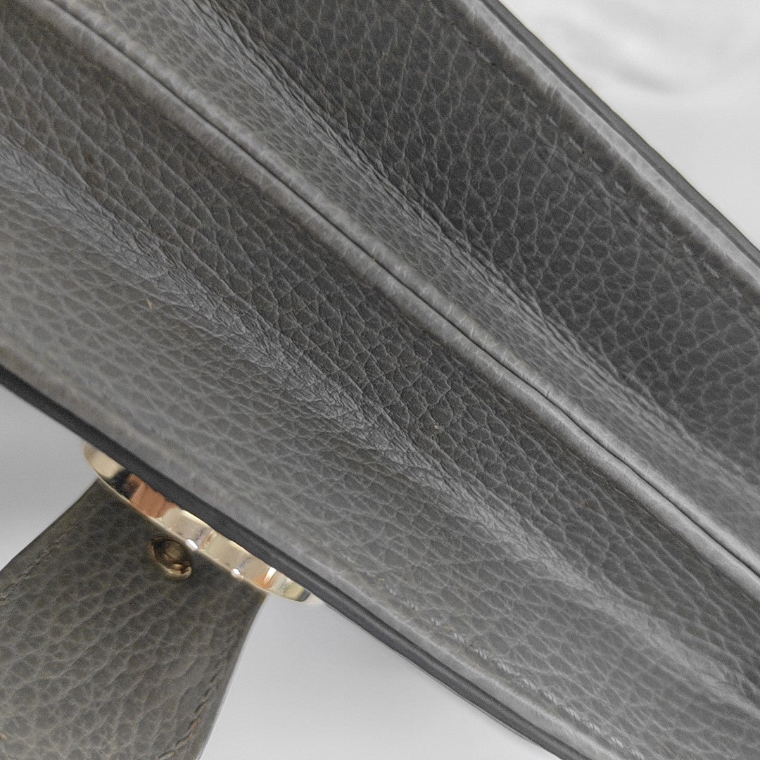 Interlocking G Small Calfskin Gray