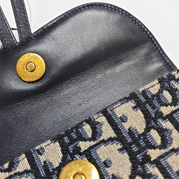 Authenticated pre-owned  Saddle Monogram Canvas Blue - Belt Bag at Looply
