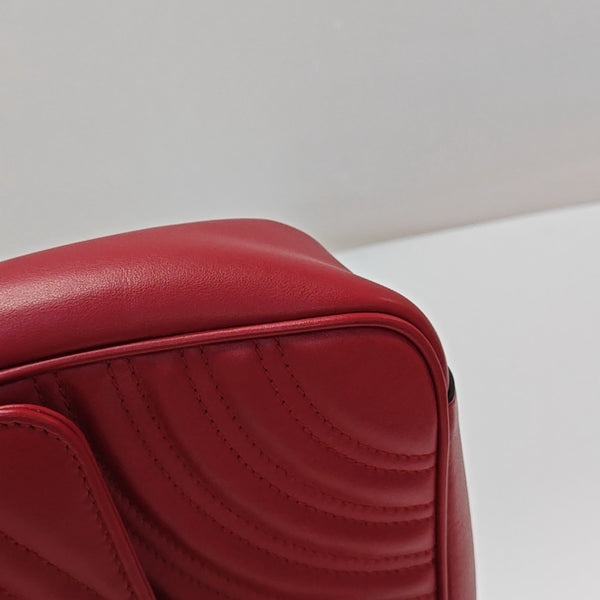 GG Marmont Medium Quilted Calfskin Red