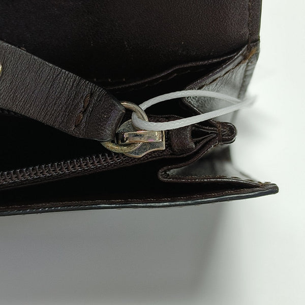 Monogram Leather Clutch Gray