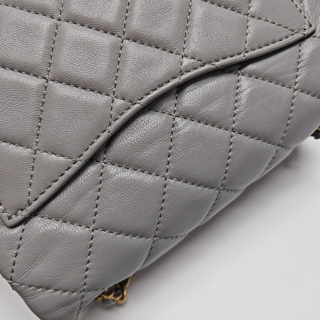 CLASSIC FLAP Mini Quilted Lambskin Gray
