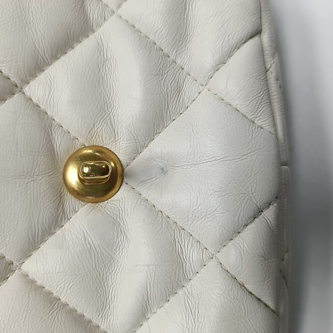 Quilted Lambskin White