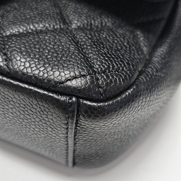 Quilted Grained Calfskin Shoulder Bag Black