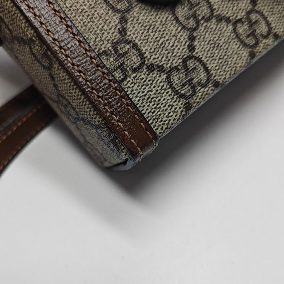 Horsebit 1955 Mini Monogram Coated Canvas Beige