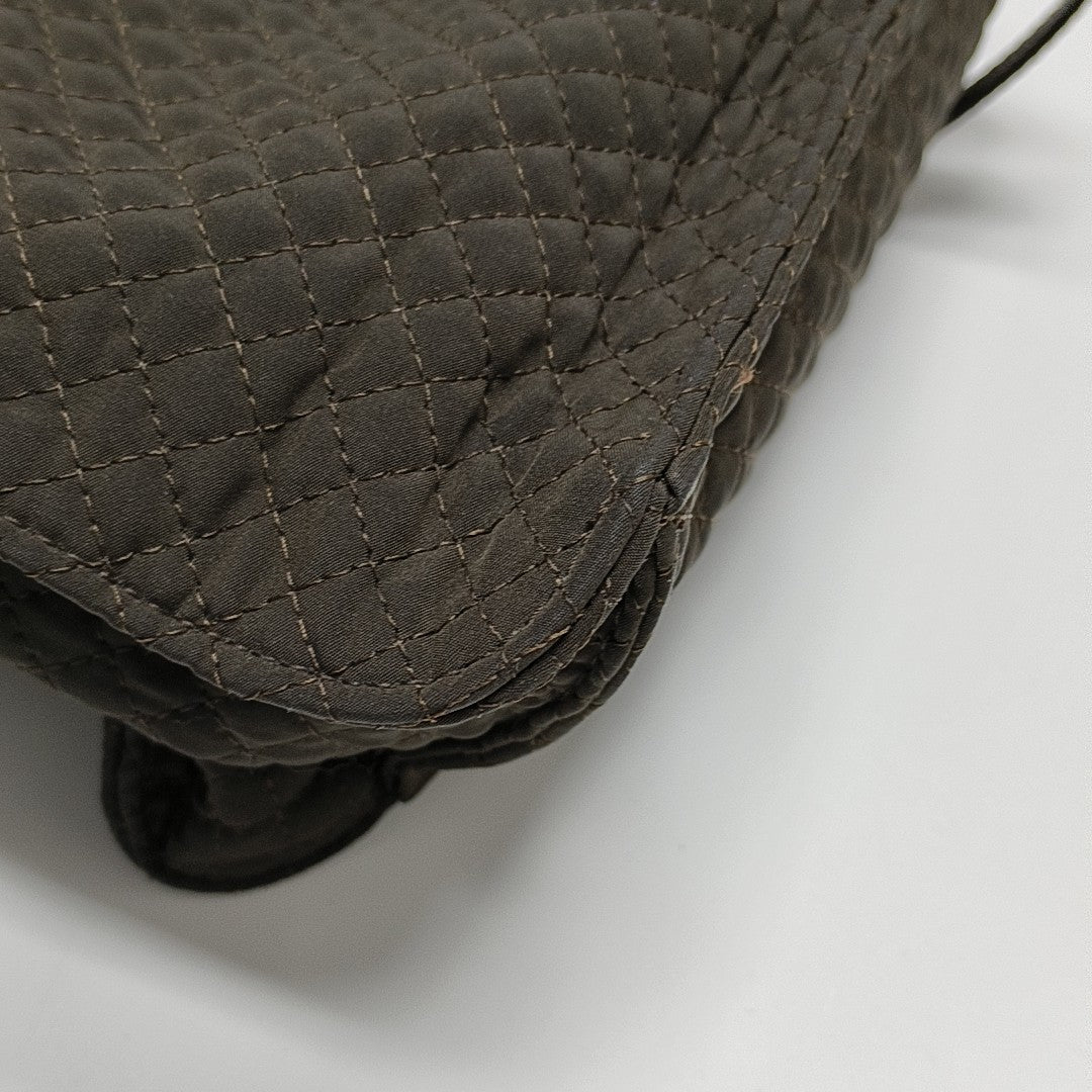 Quilted Canvas Tote Bag Brown