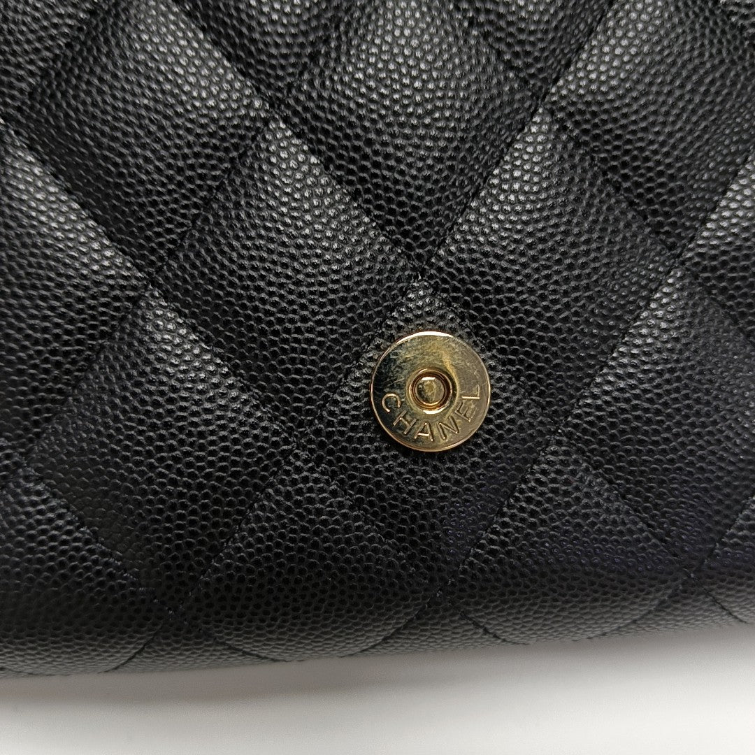 Quilted Grained Calfskin Black