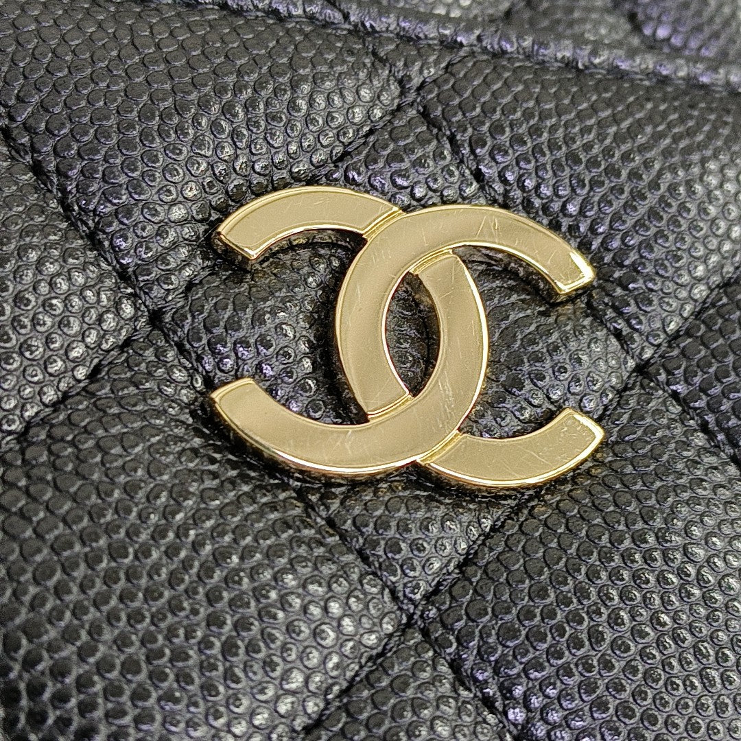 Quilted Grained Calfskin Black