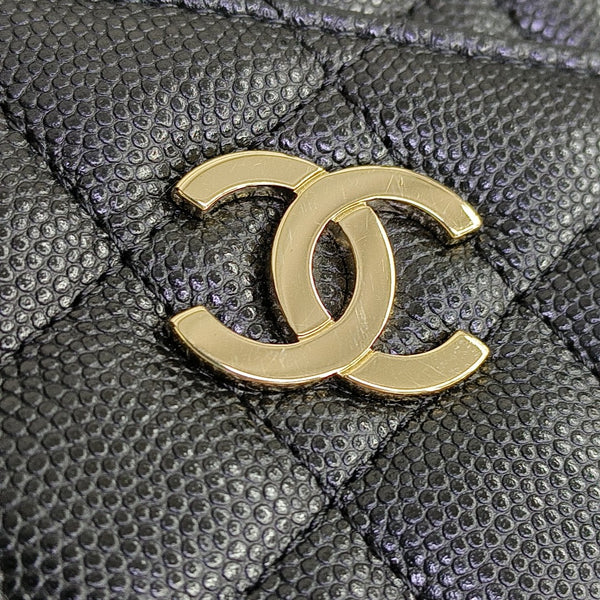 Quilted Grained Calfskin Black