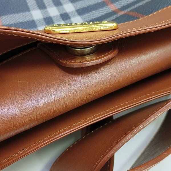 Coated Canvas Shoulder Bag Blue