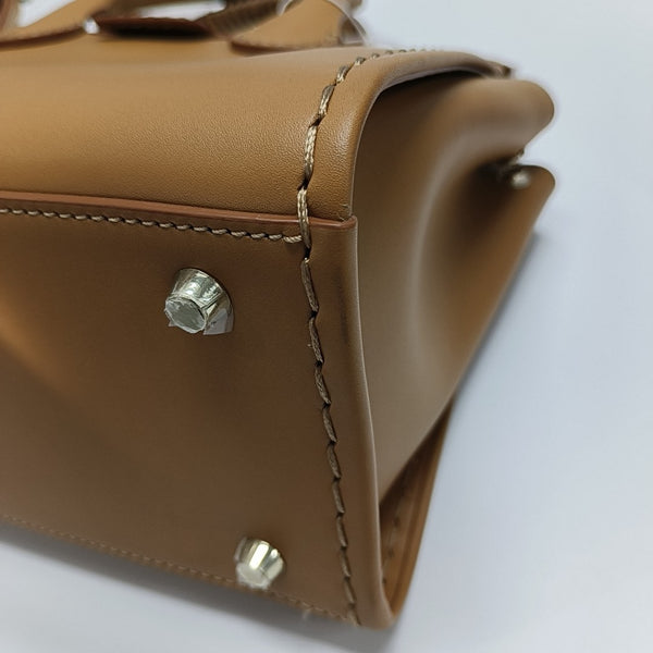Calfskin Top Handle Bag Brown