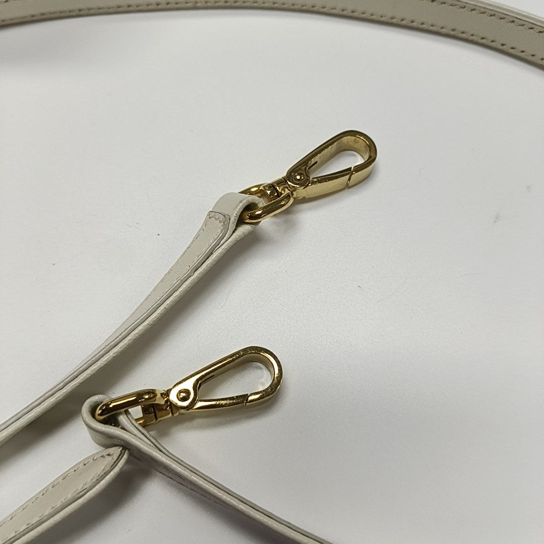 Quilted Lambskin Bucket Bag White