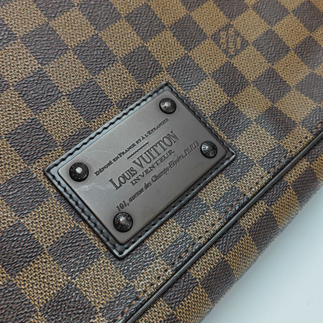 BROOKLYN MM Damier Ebene Coated Canvas Brown