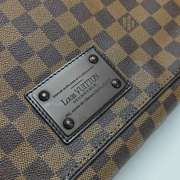 BROOKLYN MM Damier Ebene Coated Canvas Brown
