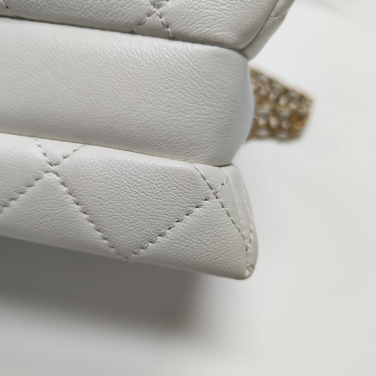 23S Mini Quilted Calfskin White