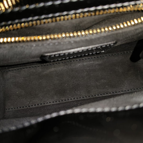 Lady Dior Mini Cannage Patent Leather Black