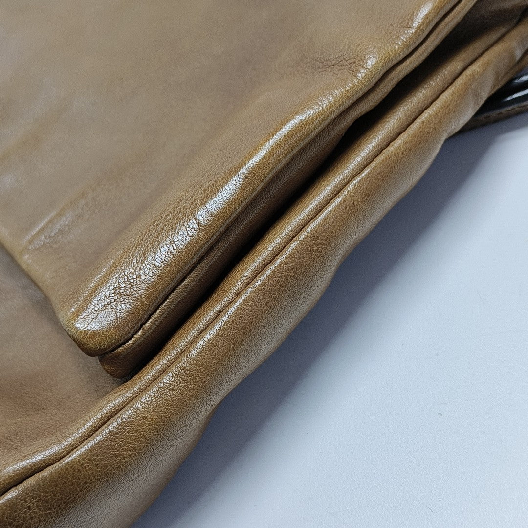 Calfskin Shoulder Bag Brown