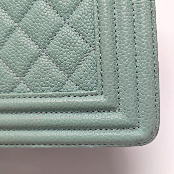 BOY CHANEL Medium Quilted Grained Calfskin Blue