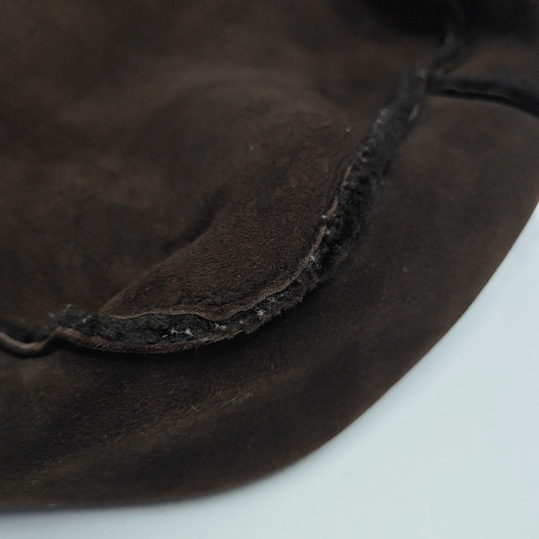Fabric Top Handle Bag Brown