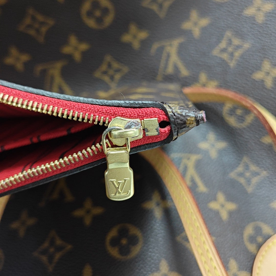 NEVERFULL MM Monogram Coated Canvas Brown