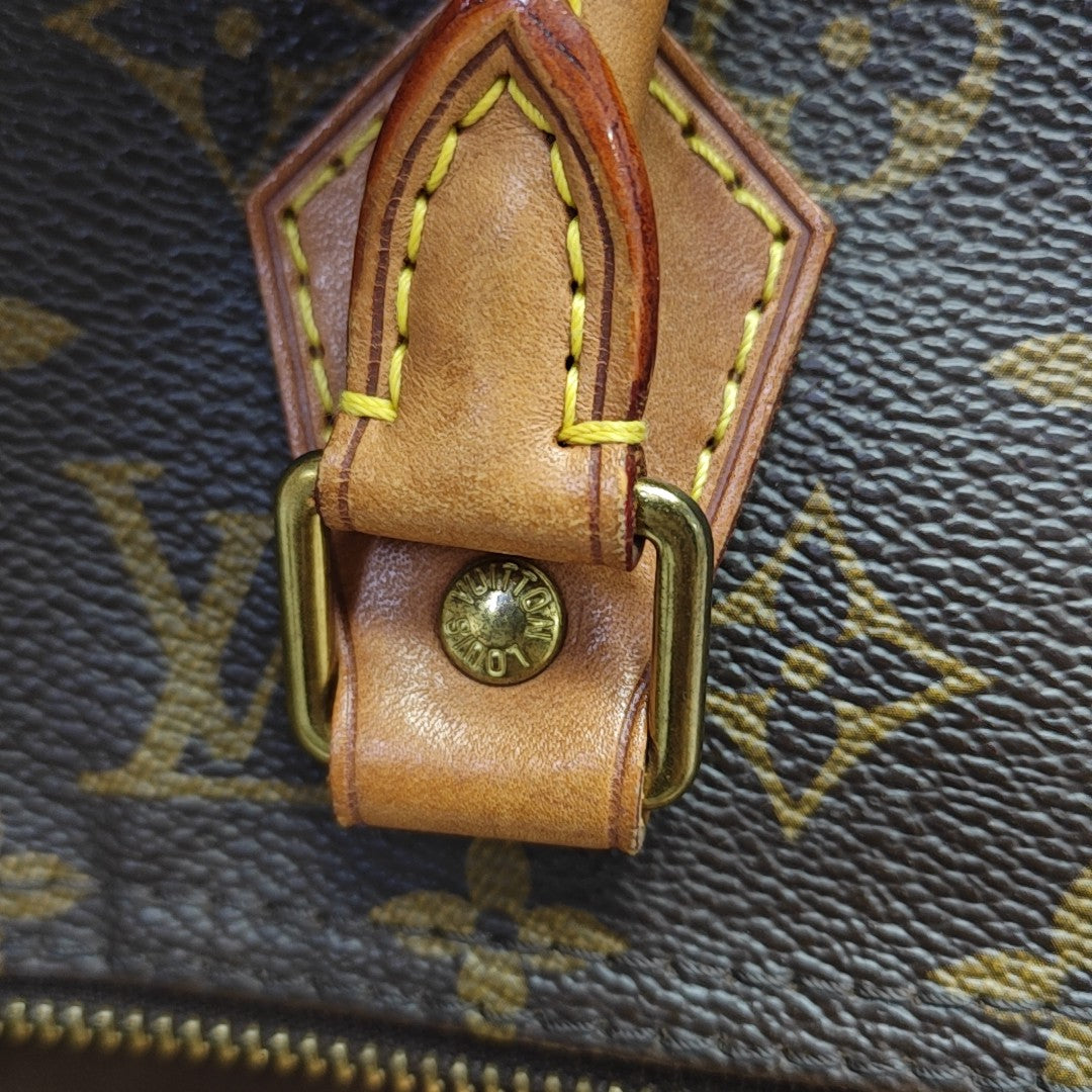Monogram Coated Canvas Top Handle Bag 40 Brown