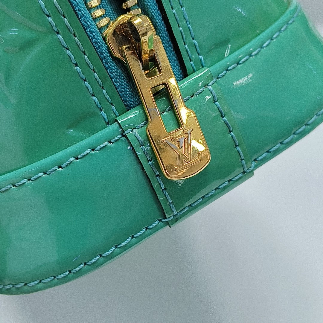ALMA BB Monogram Patent Leather Green
