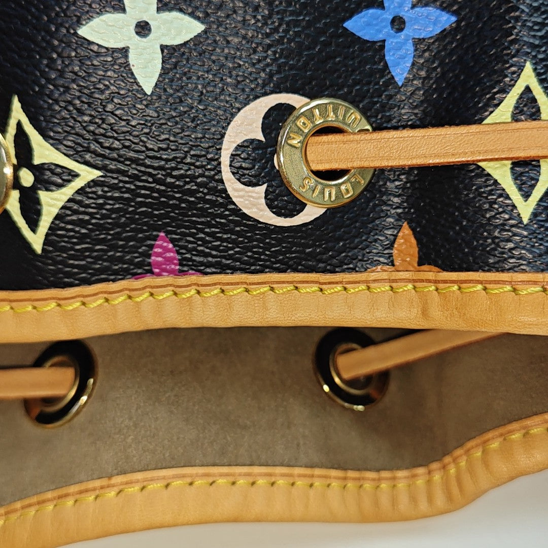 NÉONOÉ MM Monogram Coated Canvas Black