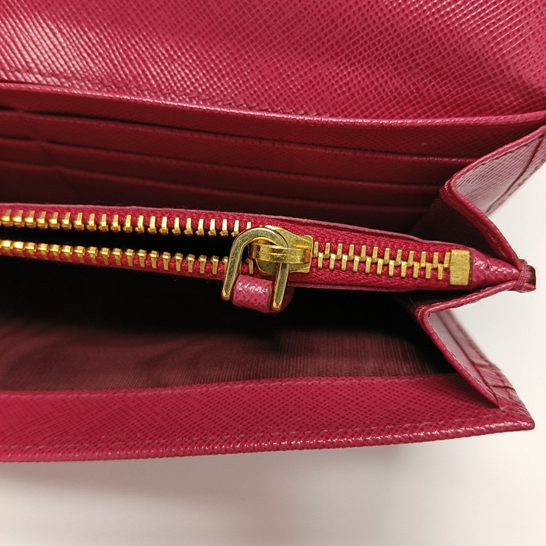 Fiocco Bow Calfskin Red Wallet
